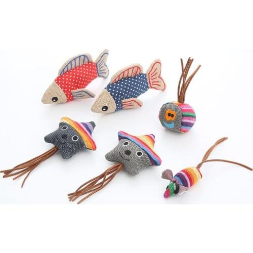 Plush Puppet Toys Oval Catnip Toys Funny Scratch Bite Resistance Interactive Throwing Toys Pet Kitten cute modeling Puppet Toys