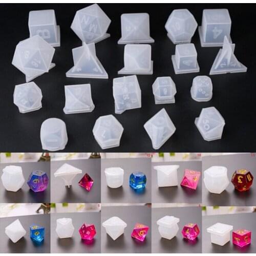 Diy Crystal Epoxy Mold Dice Fillet Pendant Shape Digital Game High Mirror Dice Mold Silicone Mould Making Jewelry