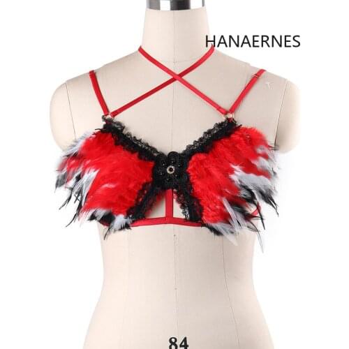 Sexy Goth Clothes Cross Elastic Body HARNESS BRA Bondage Cage Bra Women Adjustable Lingerie Dance Fetish Wear Underwear Garter