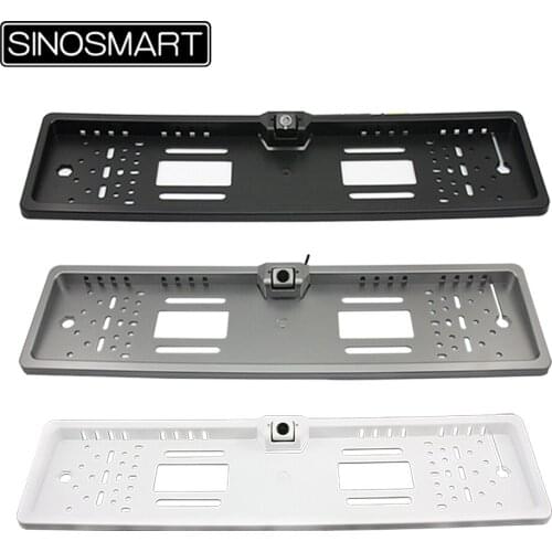 SINOSMART Universal Rearview Reverse Parking Camera with European Standard Size License Plate Frame