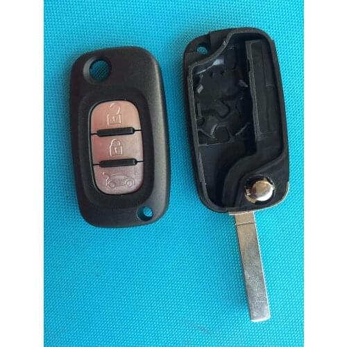 1Pc Replacement Flip Key Shell For Renault Clio Kangoo Modus Megane 3 Buttons FOB Remote Blank Case Uncut Blade Car Accessories