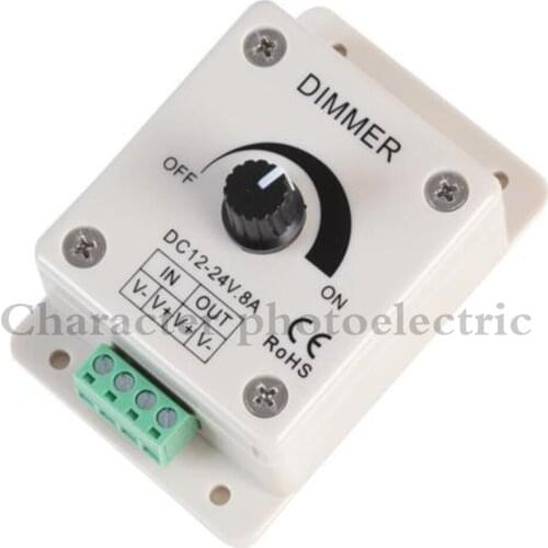 10PCS LED Dimmer DC 24V 12V 8A Light Bright Brightness Adjustable Controller Single Color LED controller for5050 3528 LED Strip