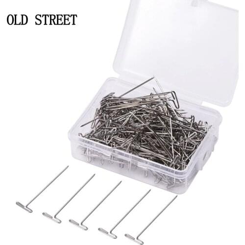 50 Pieces Wig T Pins for Holding Wigs Silver 32mm Long T-pins Styling Tools For Wig Display