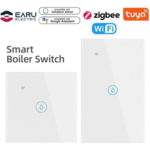 US/EU WIFI/ZigBee Smart Timer Glass Panel Boiler Water Heater Wall Touch Switch Smart Life Tuya APP Voice Remote Control Alexa