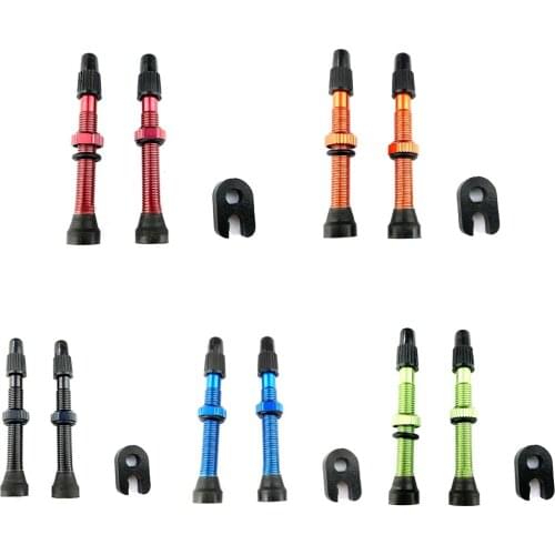 VODOOL 2 pcs 60MM Bicycle Valve for Bike Tubeless Tire Presta Valve MTB Road Bike Tyre Aluminum Alloy 5 Colors