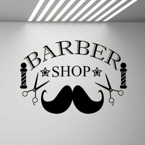 Barber Shop Wall Decal Hairdresser Salon Sign Vinyl Wall Sticker Hiar Salon Window Decoration Design Removable Posters X454