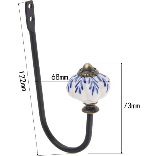 Vintage Home Kitchen Wall Hook Bathroom Door Bath Coat Hanger Handbag Black Hook Furniture Hardware 122*68*73mm