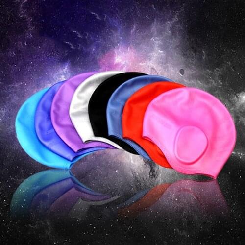 Waterproof Hair Care Ear Protection Men Women Long Hair Swim Hat Cover Ear Swimming Hat Silica Gel Enlarge Ear Swimming Cap