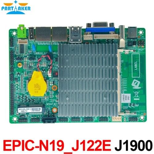 Partaker EPIC-N19_J122E Dual LAN 2*COM Embedded Fanless 3.5 Inch J1900 Motherboard with EDP