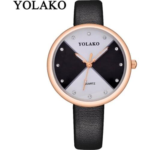 YOLAKO Womens Casual Quartz Leather Band New Strap Watch Analog Wrist Watch womens watch montres femmes