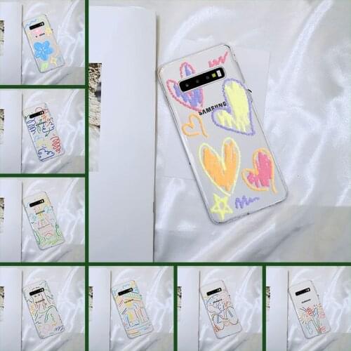 Back Cover For Samsung Galaxy S10E S10 Plus 5G Silicone Soft Graffiti Flower Heart Girl Phone Case For Samsung Note 10 Pro
