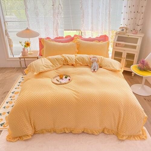 Winter Warm Minky Dot Duvet Cover Queen Size Duvet Cover Pink Bedding Set King Size Bed Set Duvet Cover Single Piece