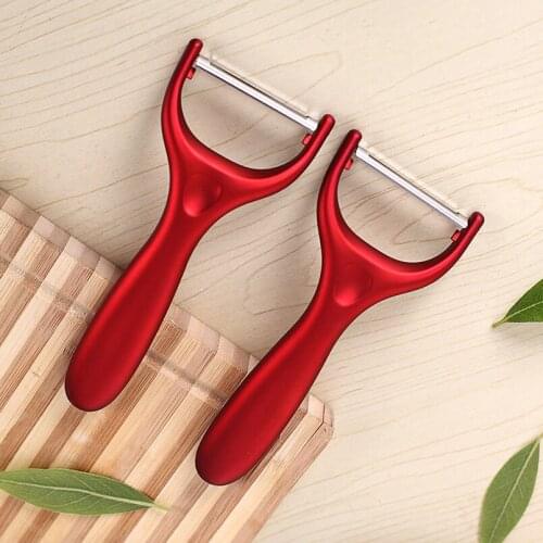 1PC Red Kitchen Tools Fruit Melon Peeler Knife Stainless Steel Blade Potato Vegetable Cutter Grater Slicer Planing Gadgets
