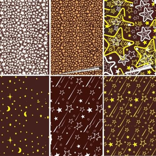 10Pcs Sheet Transfer For Chocolate Edible Star-shaped Chocolate Printed Transfer Paper Summer Bakery Pastry Cake Decoration Tool