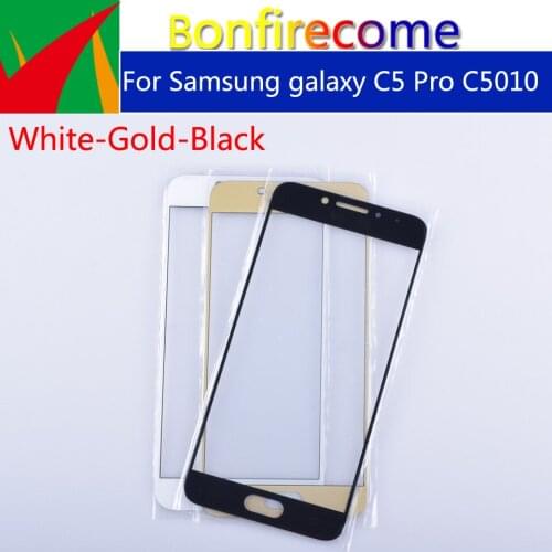 10pcs\lot For Galaxy C5 Pro C5010 SM-C5010 Touch Screen Front Glass Panel TouchScreen Outer Glass Lens NO LCD 5.2"