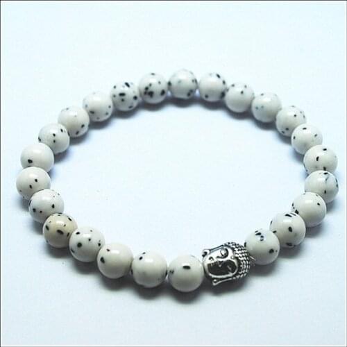 2015 classic black spot jadee stone bracelets for mens womens jewelry top fashion bracelets wholesale price size 8mm