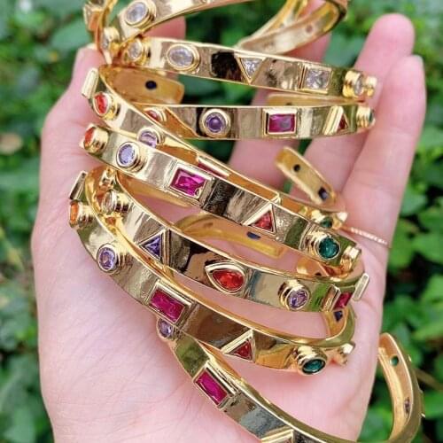 3 Pcs Colorful Crystal bangle Jewelry Elegant Metal bangle jewelry fashion bangle for women jewelry Bangle jewelry 51452