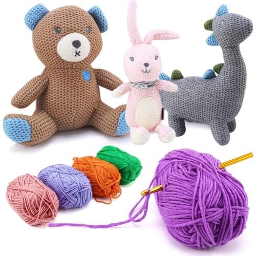 4 Sets Crochet Knitting Yarn Milk Cutton Scarf Knitting DIY Crochet Tread For knitting Cloth Bag Raffia Kids Toys