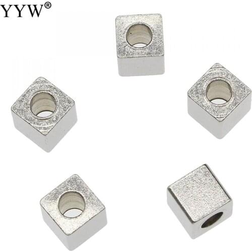 500pcs/Bag Stainless Steel Beads Square Shape Loose Beads Spacer Beads Metal Beads For Jewelry Bracelet Making Diy Accessories