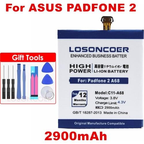 LOSONCOER 2900mAh for ASUS Padfone 2 A68 C11-A68 Battery
