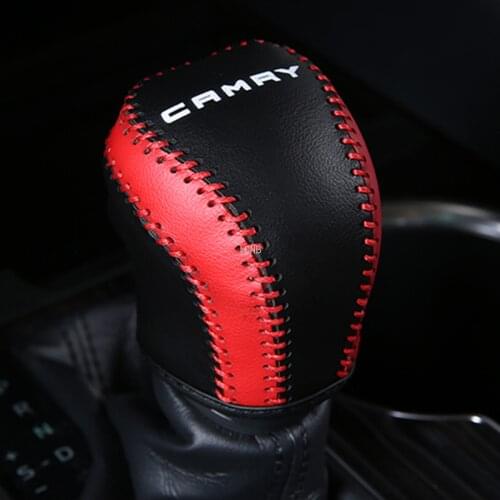 Car Interior Accessories Genuine Leather Gear Shift Knob Cover for Toyota Camry 2018 2019 XV70