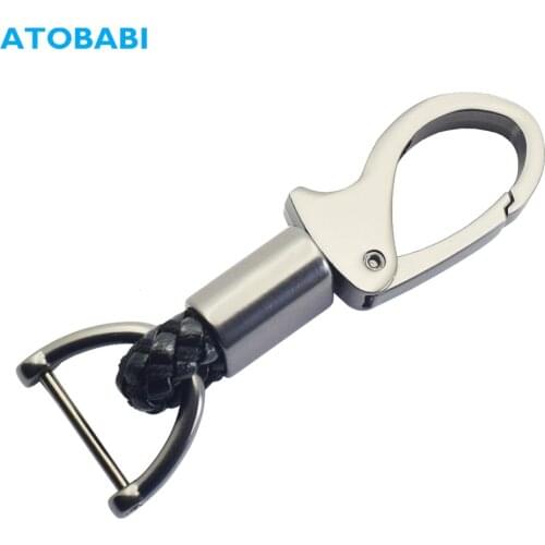Car Key Rings For BMW Audi Mercedes Benz VW Kia Metal with Leather Rope Key Chain Motorcycles Keyring Men and Women Small Gifts
