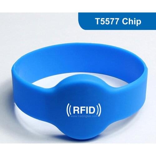 WB02 RFID wristband 125khz rewritable blank rfid key fob/ key tag T5577 for door access control