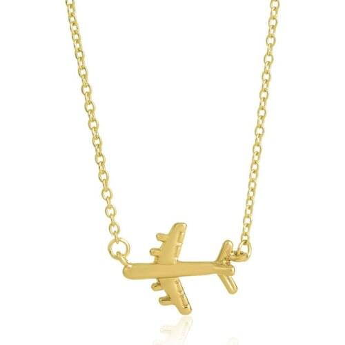 Simple Fashion Stereo Plane Pendant Chain Necklace Airplane Aircraft Pendant Necklace Toy Plane Gift For Children