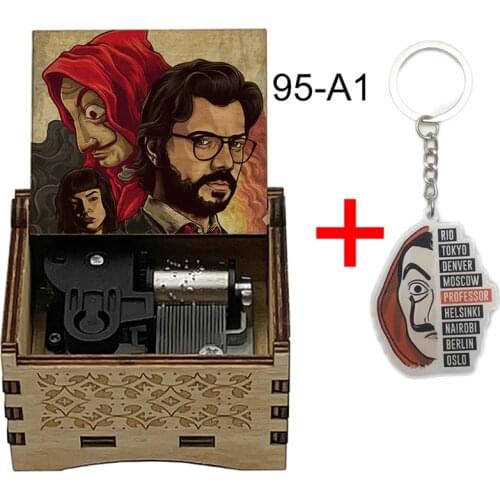 Color Print The Paper House La Casa De Papel wind up mechanical Music Box Bella Ciao Music Box Musical Box Toy Casket Decoration