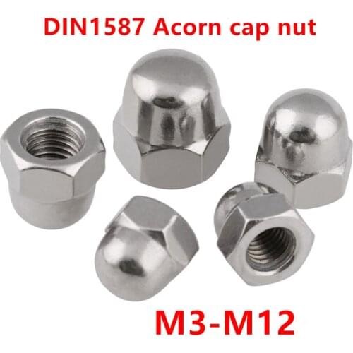 DIN1587 Acorn Cap Nut M3 M4 M5 M6 M8 M10 A2-70/ 304 Stainless Steel Decorative Cap Nuts Caps Covers