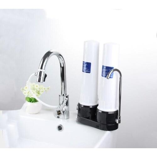 Countertop Dual Stage Water Purifier With Ceramic Candle combined Carbon block,KDF&Calcium Sulfite
