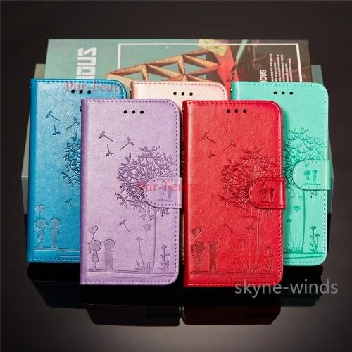 For Samsung Galaxy A22 4G M32 dandelion embossing flip wallet leather case lanyard mobile phone holder cover for SM A 22 4G M 32