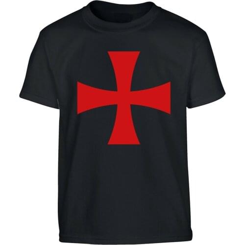 Knights Templar Flag Cross Bible Medieval Crusades T-Shirt. Summer Cotton O-Neck Short Sleeve Mens T Shirt New S-3XL