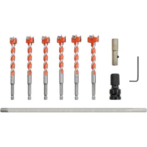 Hex Shank Set Hole Saw Tools Wind Batch Size 16mm-25mm Door Lock Reaming Extension Thread Diamond Drill Hammer