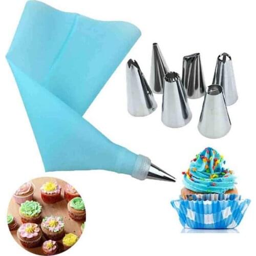 8Pcs Stainless Steel Pastry Nozzles With Silicone Piping Bag Kitchen Cream Pastry Cake Decorating Baking Accessories reposteria