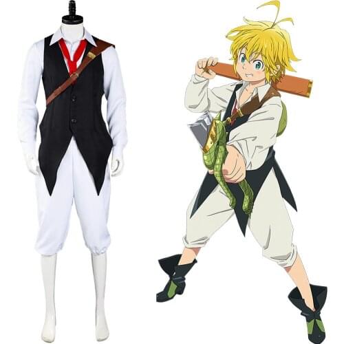 The Seven Deadly Sins Cosplay Meliodas Cosplay Costume Shirt Pants Outfits Full Suit
