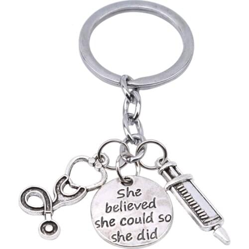 Silver Color Creative Key Rings Fashion Personality Car Decoration Key Chain Practical