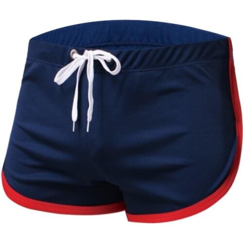 Men Sport Running Shorts Training gym fitness Sweatpants breathable Quick Dry Sides Split Jogging Elastic U Convex Pouc Shorts