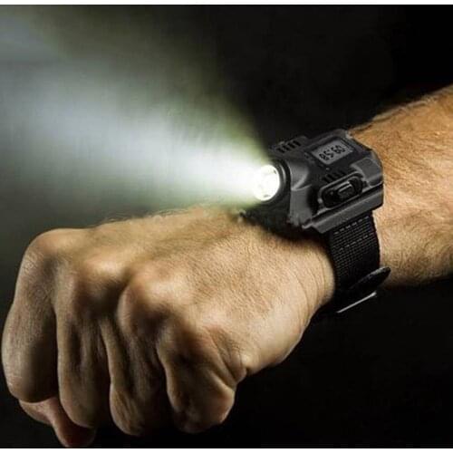 Multifunction Sport Led Flashlight Waterproof Watch Torch Flashlight Rechargeable Lamps Wrist Lighting For Camping Emergency