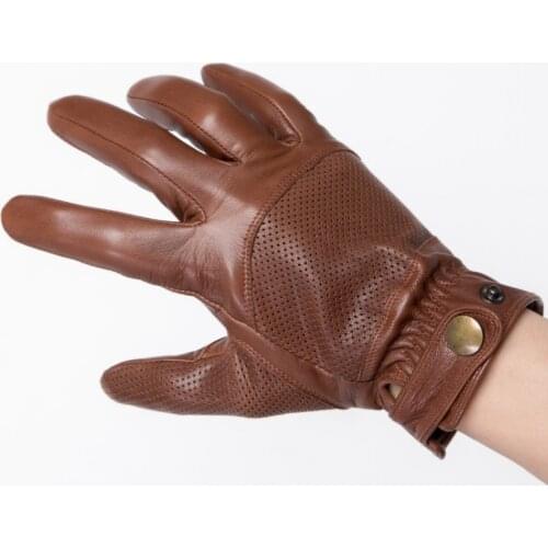 Fashion Winter goatskin Leisure Men Genuine Leather Gloves soft Sheepskin Driving Glove Free Shipping