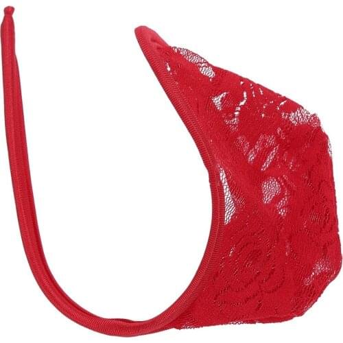 Mens C Shape Invisible Lace C String Underpants Thongs Ultra-Thin Sexy Low Waist Briefs Underwear Shorts Bulge Pouch For Men