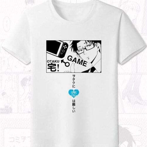 New Anime Wotakoi: Love is Hard for Otaku T-shirt Cosplay Momose Narumi T Shirt Fashion Cotton Short Sleeve Tees