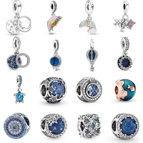 Summer New Sea Turtle Waves Ocean Series Charm Beads Fit Original Pandora Bracelet DIY 925 Sterling Silver Jewelry Gift