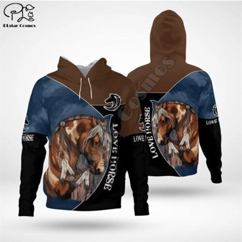 PLstar Cosmos Newest Beautiful Horse 3D Print Hoodies Casual Men/Women Zipper Hooded Funny Animal Unisex Brand Streetwear H3