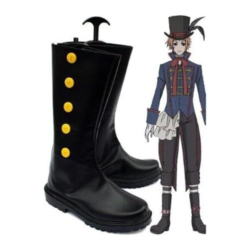 Black Butler Kuroshitsuji Doll Maker Drocell Caines Cosplay Shoes Boots Party Cosplay Show Boots Custom Made for Adult Men Shoes
