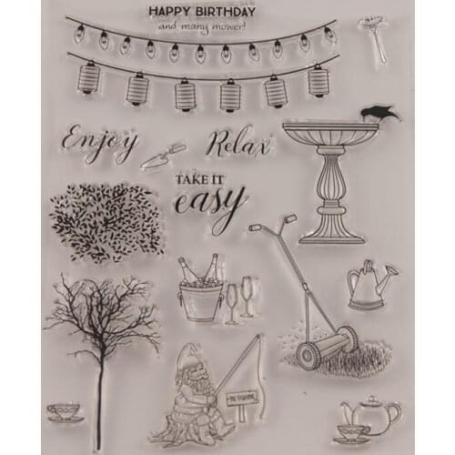 Fishing Transparent Clear Silicone Stamp Seal DIY Scrapbooking Rubber Hand Account Photo Album Diary Decor Reusable 15.5*20.5cm