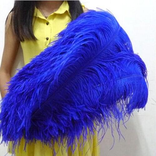 Sale 10pc quality light royal blue ostrich feathers, 28-30inches / 70-75cm, DIY wedding decorations