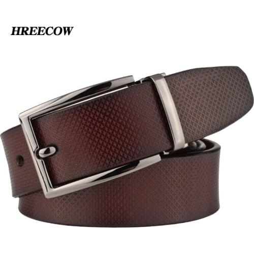 Luxury Brand Belt Mens Genuine Leather Belts Business Cowhide Belt Fashion Gray Casual Male Cinturones Hombre