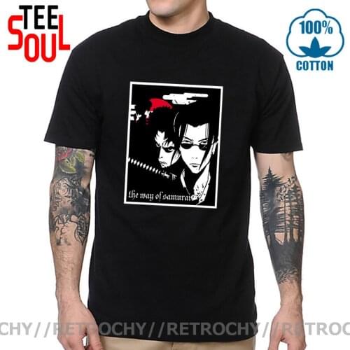Retrochy Japanese Anime Samurai Champloo T shirt The Way of Samurai T-shirt Bushido Samurai T-shirt Streetwear Harajuku Tee Tops