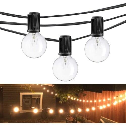 7.6M G40 Bulbs Patio Vintage Light 25Ft Edison Bulb Backyard Glass Lamp LED String 110V 220V Garland wedding holiday lamp